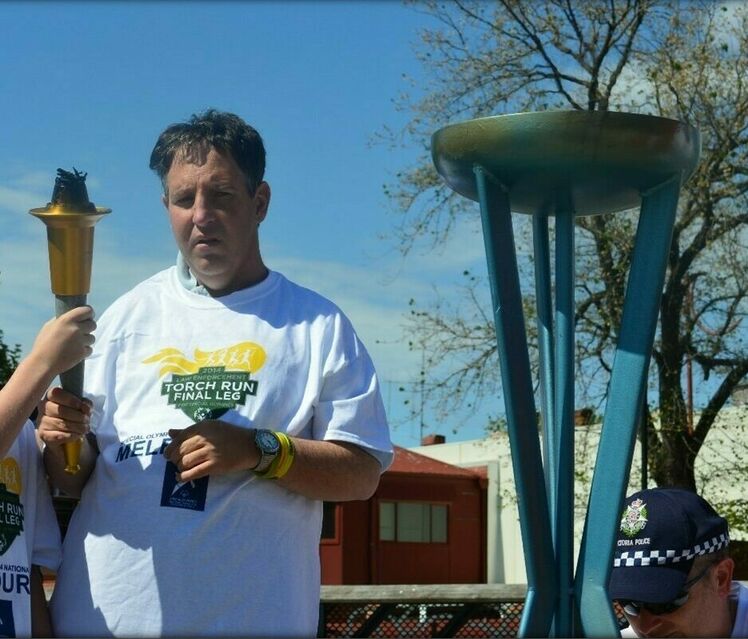 Damien with torch